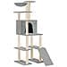 Albero Per Gatti Con Tiragraffi In Sisal Grigio Chiaro 166 Cm - Foto miniatura 1