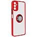 Cover Per Samsung Galaxy A14 Bi-materia Anello Metallico Supporto Bordo Rosso - Foto miniatura 3