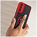 Cover Per Samsung Galaxy A14 Bi-materia Anello Metallico Supporto Bordo Rosso - Foto miniatura 5