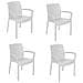 Sedia Da Esterno Viterbo, Set Di 4 Sedute Da Giardino, Sedia Per Tavolo Da Pranzo, Poltrona Outdoor Effetto Rattan, 100 % Made In Italy, 54x60h82 Cm, Bianco - Foto miniatura 1