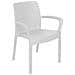 Sedia Da Esterno Viterbo, Set Di 4 Sedute Da Giardino, Sedia Per Tavolo Da Pranzo, Poltrona Outdoor Effetto Rattan, 100 % Made In Italy, 54x60h82 Cm, Bianco - Foto miniatura 2