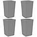 Fioriere Da Giardino 4 Pz Grigio Chiaro 32,5x32,5x57 Cm In Pp - Foto miniatura 2