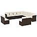 Set Divani Da Giardino 13 Pz Con Cuscini Marrone In Polyrattan - Foto miniatura 2