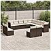 Set Divani Da Giardino 13 Pz Con Cuscini Marrone In Polyrattan - Foto miniatura 1