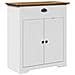 Mobile Lavabo Da Bagno Bodo Bianco E Marrone 70x35x80 Cm - Foto miniatura 2