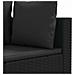 Lusso Casadino -  Set Divani Da Giardino 5 Pz Con Cuscini In Polyrattan Nero - Foto miniatura 4