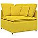 Divano Modulare con Poggiapiedi e Cuscini Tessuto Giallo Chiaro - Foto miniatura 3
