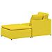 Divano Modulare con Poggiapiedi e Cuscini Tessuto Giallo Chiaro - Foto miniatura 7