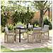 Set pranzo giardino  5 pezzi con cuscini beige in rattan sintetico, Tavolo giardino  nero 140x80x73 cm in vetro temperato - Foto miniatura 2