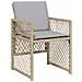 Set pranzo giardino  5 pezzi con cuscini beige in rattan sintetico, Tavolo giardino  nero 140x80x73 cm in vetro temperato - Foto miniatura 6