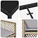 Set pranzo giardino  5 pezzi con cuscini beige in rattan sintetico, Tavolo giardino  nero 140x80x73 cm in vetro temperato - Foto miniatura 9
