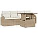 Set Divano da Giardino 5 Pezzi con Cuscini Beige in Rattan Polietilene - Foto miniatura 1