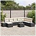 Set Divano da Giardino da 9 Pezzi con Cuscini Nero Polyrattan - Foto miniatura 2
