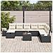 Set Divano da Giardino da 9 Pezzi con Cuscini Nero Polyrattan - Foto miniatura 3