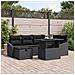 Set di Divani da Giardino 7 Pezzi con Cuscini Nero Rattan Polietileno - Foto miniatura 2