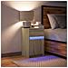 Comodino con Luci LED Rovere Sonoma in Legno Multistrato - Foto miniatura 4
