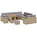 Set Divano da Giardino con cuscino 13 pcs beige e grigio chiaro - Foto miniatura 1