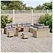 Set Divano da Giardino con cuscino 13 pcs beige e grigio chiaro - Foto miniatura 3