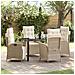Set da Pranzo per Giardino 5 pcs Beige Poly Rattan - Foto miniatura 2