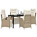 Set da Pranzo per Giardino 5 pcs Beige Poly Rattan - Foto miniatura 3