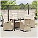 Set da Pranzo per Giardino 5 pcs Beige Poly Rattan - Foto miniatura 4