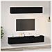 Set mobile TV 5 pcs Rovere nero 100 x 30 x 30 cm - Foto miniatura 4