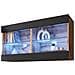 Komodee Tivoli Horizontal 100 Vetrina Sospesa, Rovere Wotan/nero, Illuminazione Led Blu, Larghezza 100 Cm X Altezza 50 Cm X Profondità 29 Cm, Per Soggiorno, Sala Da Pranzo - Foto miniatura 3