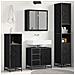 Set di mobili per il bagno 4 pcs Rovere Nero Legno multistrato - Foto miniatura 2