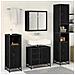 Set di mobili per il bagno 4 pcs Rovere Nero Legno multistrato - Foto miniatura 4