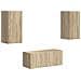 Set mobile TV 6 pcs Rovere Sonoma Legno multistrato - Foto miniatura 1