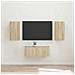 Set mobile TV 6 pcs Rovere Sonoma Legno multistrato - Foto miniatura 2