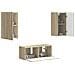 Set mobile TV 6 pcs Rovere Sonoma Legno multistrato - Foto miniatura 3
