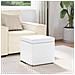Pouf Bianco Pelle Sintetica e Legno Ingegnerizzato - Foto miniatura 3