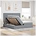 Letto con testiera Grigio chiaro 180 x 200 cm Tessuto - Foto miniatura 5