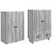 Set di armadi 2 pcs Sonoma grigio 66 x 34,5 x 95 cm - Foto miniatura 3
