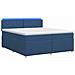 Letto box spring con materasso Blu 200 x 200 cm Tessuto - Foto miniatura 1