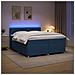 Letto box spring con materasso Blu 200 x 200 cm Tessuto - Foto miniatura 2