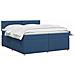 Letto box spring con materasso Blu 200 x 200 cm Tessuto - Foto miniatura 3