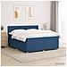 Letto box spring con materasso Blu 200 x 200 cm Tessuto - Foto miniatura 4