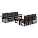 Set di divani da esterno 8 pz Nero e Grigio scuro polyrattan - Foto miniatura 1