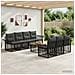 Set di divani da esterno 8 pz Nero e Grigio scuro polyrattan - Foto miniatura 9