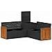 Set di divani 5 pz Nero e Blu Rattan sintetico e Acciaio - Foto miniatura 2