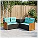 Set di divani 5 pz Nero e Blu Rattan sintetico e Acciaio - Foto miniatura 10