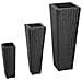 Vasi Fioriere Moderni In Rattan Nero, Set Da 3 Vasi 40 - 60 - 80 cm - Foto miniatura 1