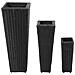 Vasi Fioriere Moderni In Rattan Nero, Set Da 3 Vasi 40 - 60 - 80 cm - Foto miniatura 2