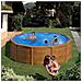 Piscina Fuori Terra Circolare In Metallo Effetto Legno - Foto miniatura 1