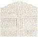 Divisorio 4 Pannelli Intagliato Bianco 160x165cm Mango Massello - Foto miniatura 7