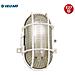 Applique Ovale In Plastica + Vetro Attacco E27 Max 60w Bianco - Foto miniatura 1