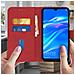 Custodia Huawei Y7 2019 Portacarte Funzione Supporto Cover Silicone - Rosso - Foto miniatura 4
