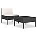 Set Divani da Giardino 2 pz con Cuscini in Polyrattan Nero - Foto miniatura 1